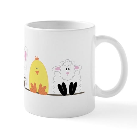 CafePress - Easter Animal Border Mugs - 11 oz Ceramic Mug - Novelty Coffee Tea Cup