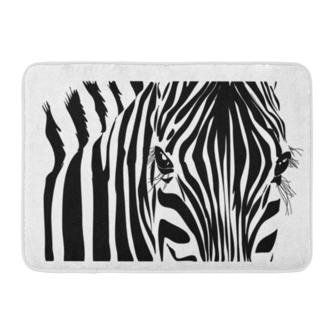 GODPOK Wild Animal Black and White Zebra Africa African Rug Doormat
