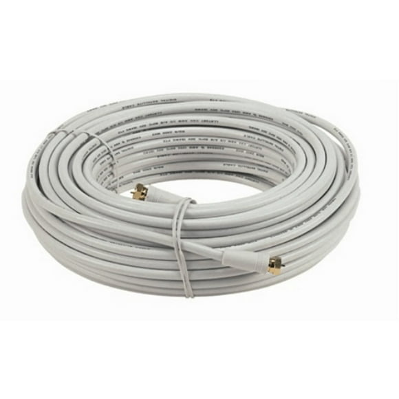 30.5 m / 100' RG6 Indoor and Outdoor Coaxial Cable - White