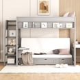 thumbnail image 3 of ARCTICSCORPION Convertible Full Size Futon Bunk Bed with Storage, Staircase, Safety Guardrail, 3 of 9