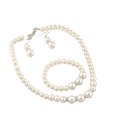 thumbnail image 2 of rygai 1 Set Wedding Jewelry Set Exquisite Inlaid Artistic Faux Pearl Necklace Earring Bracelet for Banquet,White, 2 of 7