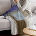 thumbnail image 3 of Purple Brown Blanket Soft Cozy Warm Throw Blanket for Couch, Plush Fuzzy Flannel Fleece Blankets for Sofa, Blue White Paint Mottled Painting Texture Bed Blankets Lightweight Gifts for Women, 50"x60", 3 of 9
