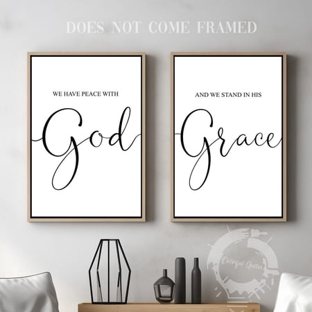 We Have Peace With God Wall Art Print Set Of 3 With Religious Quote Decor