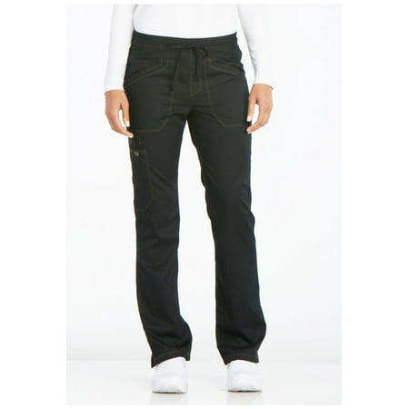 

Dickies Essence Medical Scrubs Pant for Women Mid Rise Straight Leg Drawstring DK106P XS Petite Black