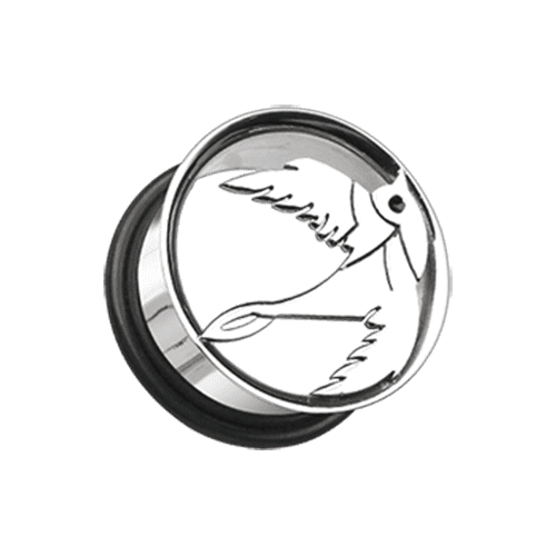 Swallow Hollow Steel Single Flared Ear Gauge Plug