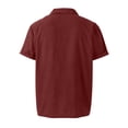 thumbnail image 6 of Qwertyu Mens Polo Shirts Short Sleeve Linen Shirt Summer Button Vacation Beach Shirt Casual Collared Shirts Lightweight Tops Wine 4XL, 6 of 7