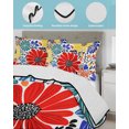 thumbnail image 4 of Spring Floral Twin XL Size Down Alternative Comforter, Lightweight Comforter Quilt Bedding Set with Pillow Shams Watercolor Botanical Flowers Summer All Seasons Bed Comforter Duvet Insert 68"x98", 4 of 7