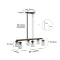 thumbnail image 5 of LNC 6-Light Farmhouse Matte Black and Bronze Wood Linear Maison Jar Glass Shape Chandelier for Dining Room, 5 of 12