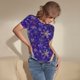 thumbnail image 3 of Fotbe blue purple Snowflake Body de Mujer con Cuello Redondo y Mangas Cortas, Sin Mangas Ajustado, Suave, Cómodo y Básico-Large, 3 of 7
