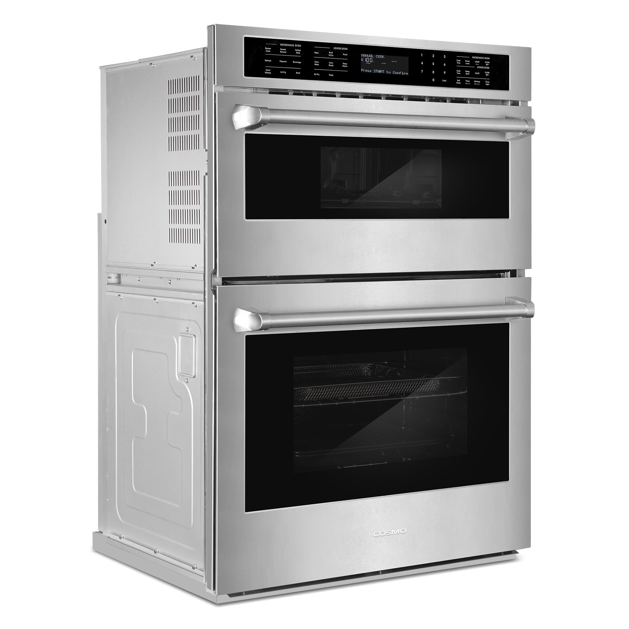 Cosmo 30 in. Regal Collection 4.8 / 1.6 cu. ft. Electric Microwave Wall Oven Combination, Air Fry, Convection, Stainless Steel