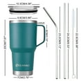 thumbnail image 2 of AQUAPHILE 30oz Stainless Steel Insulated Coffee Mug with Handle, Double Walled Vacuum Travel Cup with Lid & Straw, Reusable Thermal Coffee Cup, Portable Coffee Tumbler, Blue, 2 of 6
