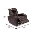 thumbnail image 5 of Benjara Power Recliner Chair with Lift Top Armrest and Contrast Stitching, Brown, 5 of 5
