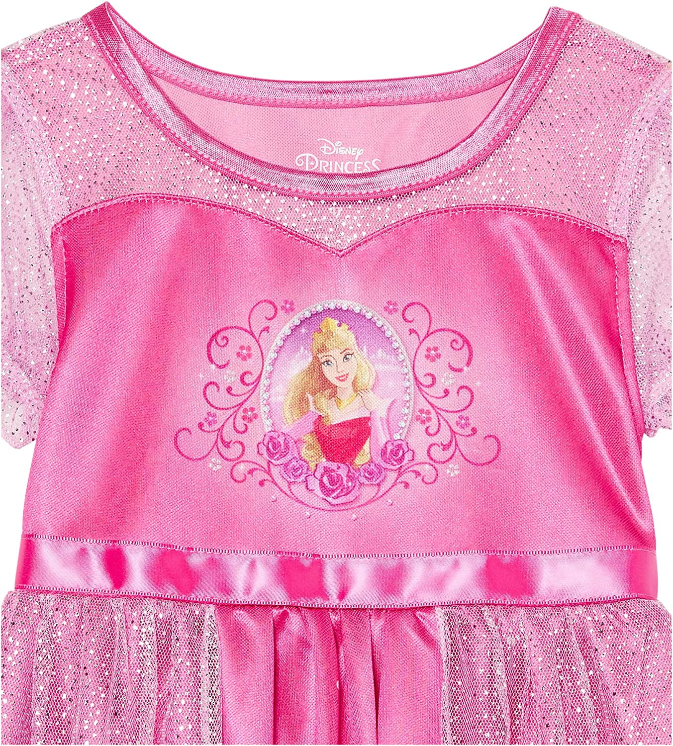 Disney Girl's 8 Sleeping Beauty Aurora Tulle Nightgown, Pink