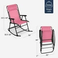 thumbnail image 2 of YEXJ Outdoor Folding Rocking Chair, Zero Gravity Lounge Chair, Patio Rocker w/Headrest Pillow-Pink, 2 of 10