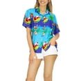 thumbnail image 4 of HAPPY BAY Women's Beach Funny Santa Claus Party Blouse Flamingo Shirt Tops Button Down Hawaiian Christmas Tree Shirts for Women XL Santa Surf, Blue, 4 of 7