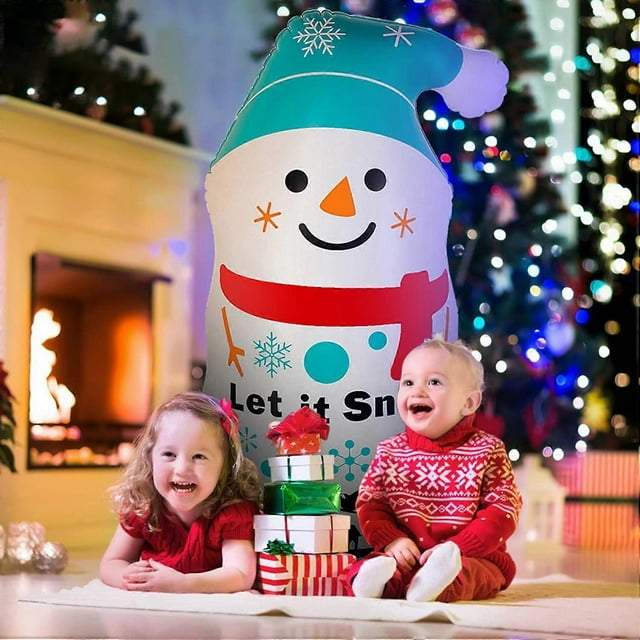 Muñeco de nieve inflable gigante Fuerza Aérea -1,1 mx 0,6 m -blanco y azul-muñeco de nieve-interior y exterior-arcilla.