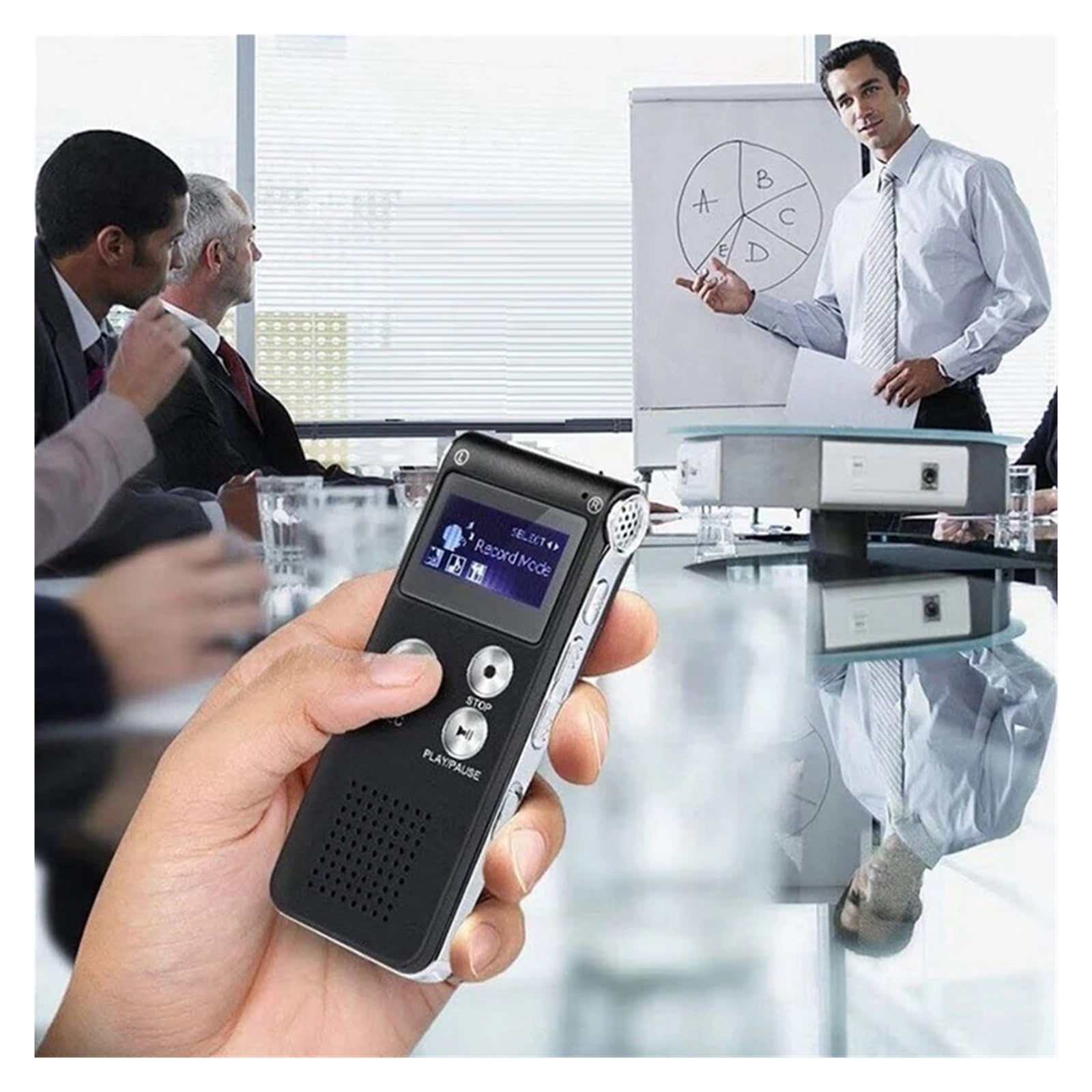 Digital Voice Activated Recorder Dictaphone Player USB Flash Supports MP3 Music Formats Rechargeable