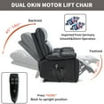thumbnail image 5 of Power Lift Recliner Chair with Massage and Heat,Faux Leather Soft Chair with USB Charging&Cup Holders, Infinite Position Reclining,Heavy Duty 350 LBS Capacity, 5 of 9