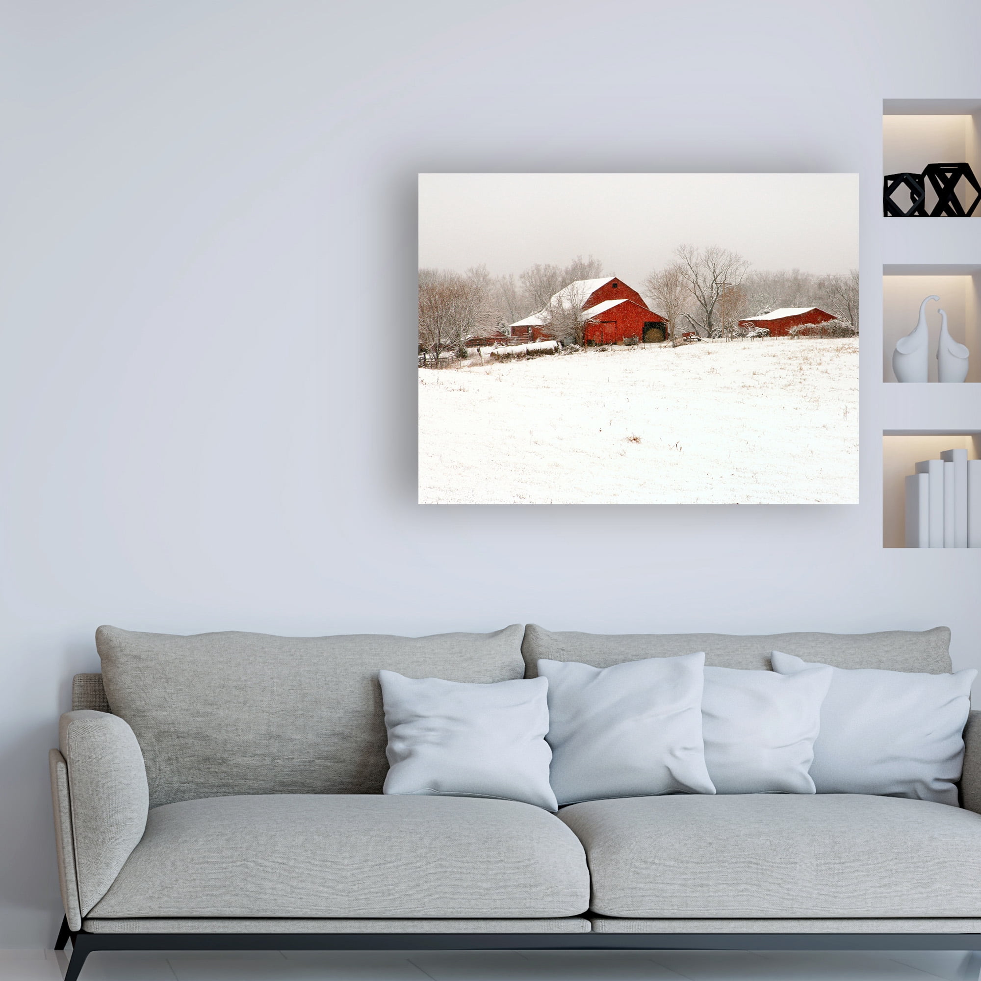 Trademark Fine Art 'Union Co. Barn & Snow' Canvas Art by David Hammond
