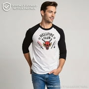 Netflix Mens Stranger Things Hellfire Club Costume Baseball Graphic T-Shirt