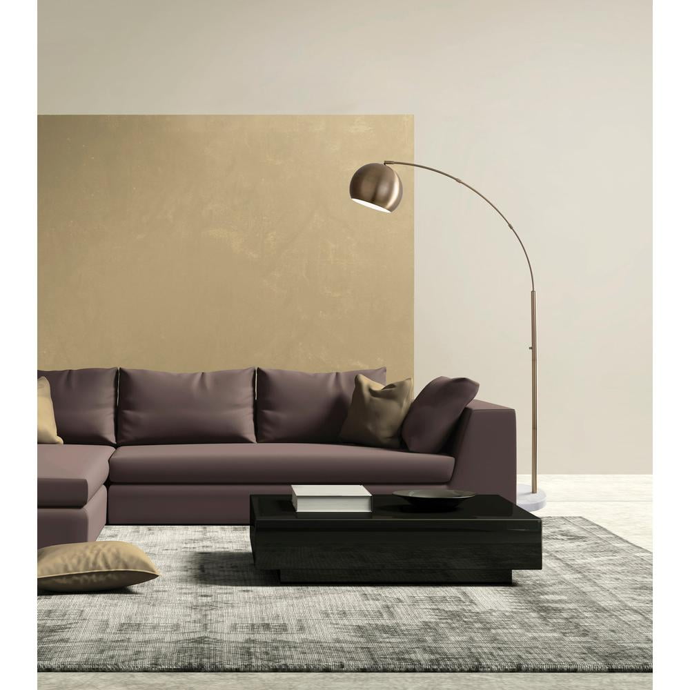 Adesso Astoria 78" Smart Outlet Compatible Dimmable Metal & White Marble Arc Floor Lamp