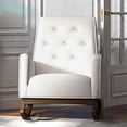 thumbnail image 3 of Delgado Modern Tight Back Beige Fabric Linen Indoor Nursery Rocking Chairs, 3 of 5