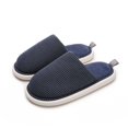 thumbnail image 2 of Xfvqtps Unisex House Slippers for Men Women Minimalist Design Solid Color Fleece Lining Soft Thick Sole Memory Foam Slip on Non-Slip Comfortable Cozy Indoor Warm Winter Fuzzy Slippers, 2 of 6