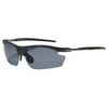 NAGA Sports Pioneer Model UV400 Sports Sunglasses - (NON Polarized Normal Grey Lens Black Frame)