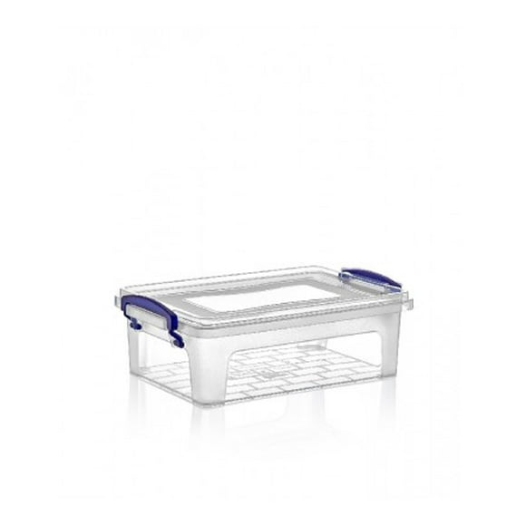 Superio Clear Storage Bins with Lid, Stackable Plastic Deep Storage Latch Box with Snap Lock Closure (6 Quart)