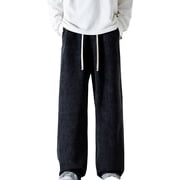 SGMVNU Men's Casual Pants Stretch Men's Thermal Trousers Snow Teddy Warm Lined Winter Straight Leg Fleece Thermal Jeans Lightweight Trousers(Black, Size L)