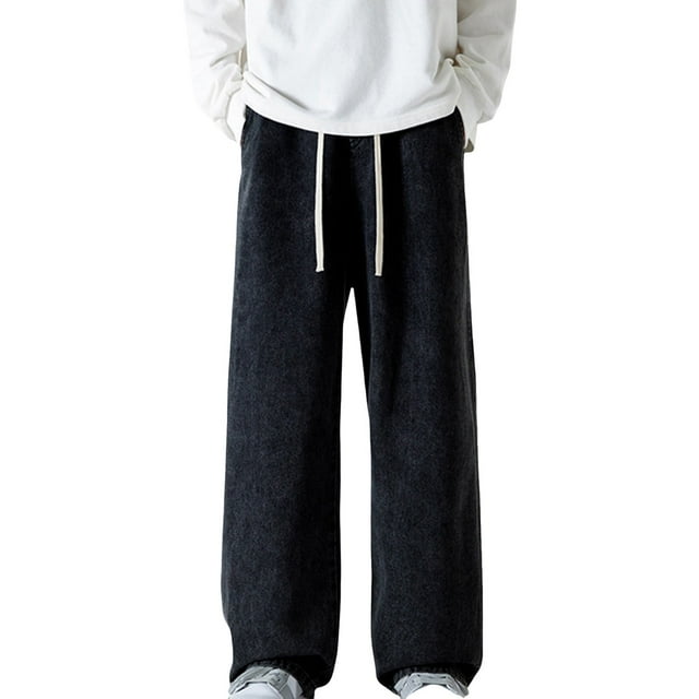 Men's Casual Winter Thermal Trousers with Teddy Straight Leg Design for Cold Weather Comfort