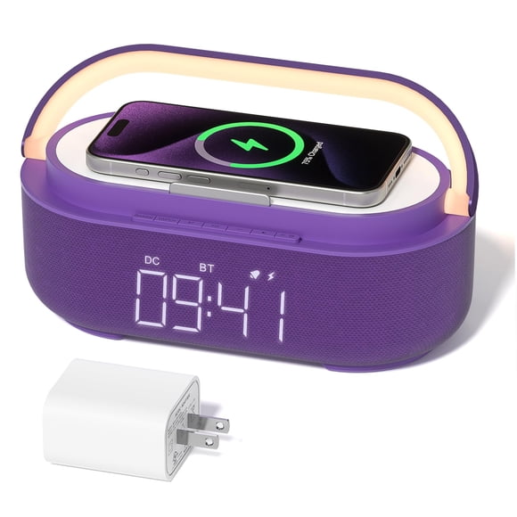 Reloj despertador con altavoz Bluetooth COLSUR 6 en 1 con cargador inalámbrico