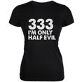 thumbnail image 1 of Halloween 333 Half Evil Black Juniors Soft T-Shirt, 1 of 1