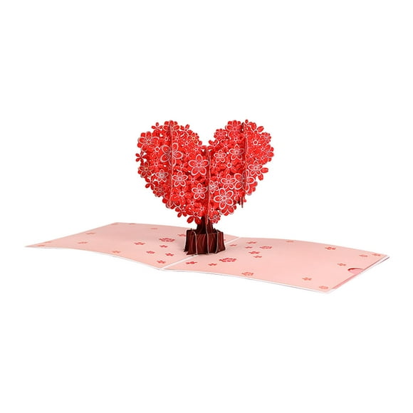 Luzkey Cartes de Jour de Valentine Cartes Anniversaire Cartes Cadeaux Coeur Arbre Cartes Popup pour la Célébration Mariage Amis / Amants Maman / Papa