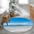 thumbnail image 4 of Summer Ocean Beach Round Area&nbsp;Rug 3.3ft Modern Blue Sky Marine Non-Slip&nbsp;Washable Circle Rugs Soft Felt Indoor Floor Mat for Bedroom Kitchen Living Room Bathroom, 4 of 9