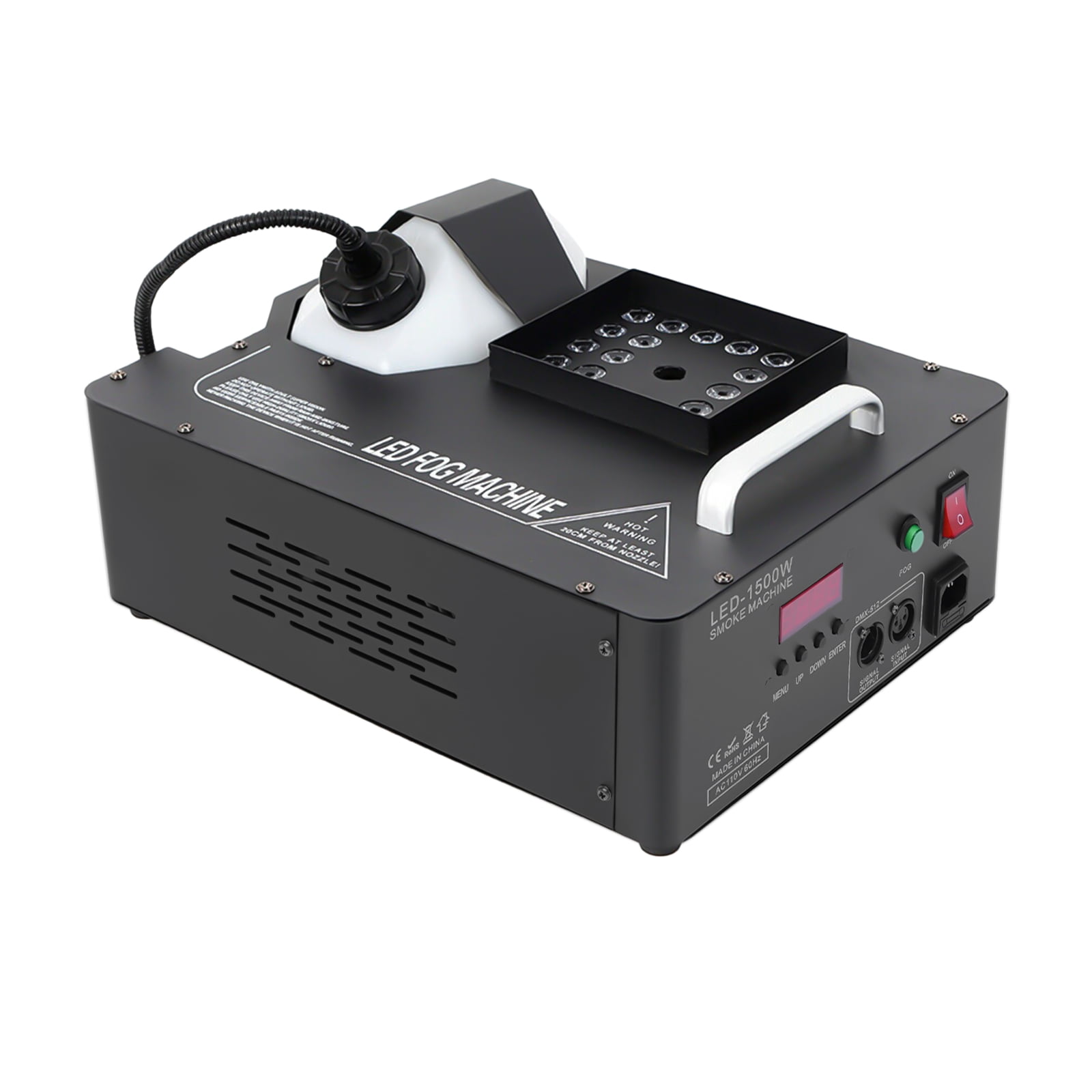Wildnix Fog Machine with LED Light, 1500W Power, Remote/DMX Control, 2L Tank, Ideal for Parties, Concerts, and Performances