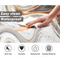 thumbnail image 5 of Kitchen Mats for Floor Anti Fatigue Floor Marble Cushioned Memory Foam Non Slip PVC Leather Padded Comfort Standing Rugs Set of 2, Abstract Golden Swirl Design, C1, 5 of 6