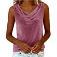 thumbnail image 6 of QETYUW Womens Velvet Tank Top Cowl Neck Camisole Solid Color Sleeveless Tanks Business Work Blouses Going Out Party Tops, 6 of 8