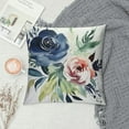 thumbnail image 2 of COMIO  Floral Throw Pillow Covers Farmhouse Decorative Pillow Covers Navy Watercolor Flowers Pillowcase Boho Roses Blue White Square Cushion Covers Sofa Bed Décor., 2 of 5