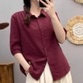 thumbnail image 5 of XuJwPNcy Button Down Shirts for Women Half Sleeve Collared Tops Trendy Casual Summer Tee Clothes Breathable Comfy Outfits, 5 of 5