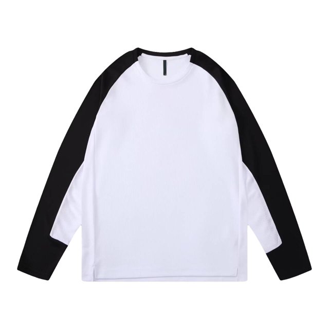 LUOGENLI T-shirts pour Hommes T-Shirt à Manches Longues pour Hommes Costume de Tir à Blocs de Couleur avec Col Rond et Ourlet Fendu pour Entraînement de Basketball Respirant T-shirts pour Hommes T-Shirt Graphique Pâques Blanc TG