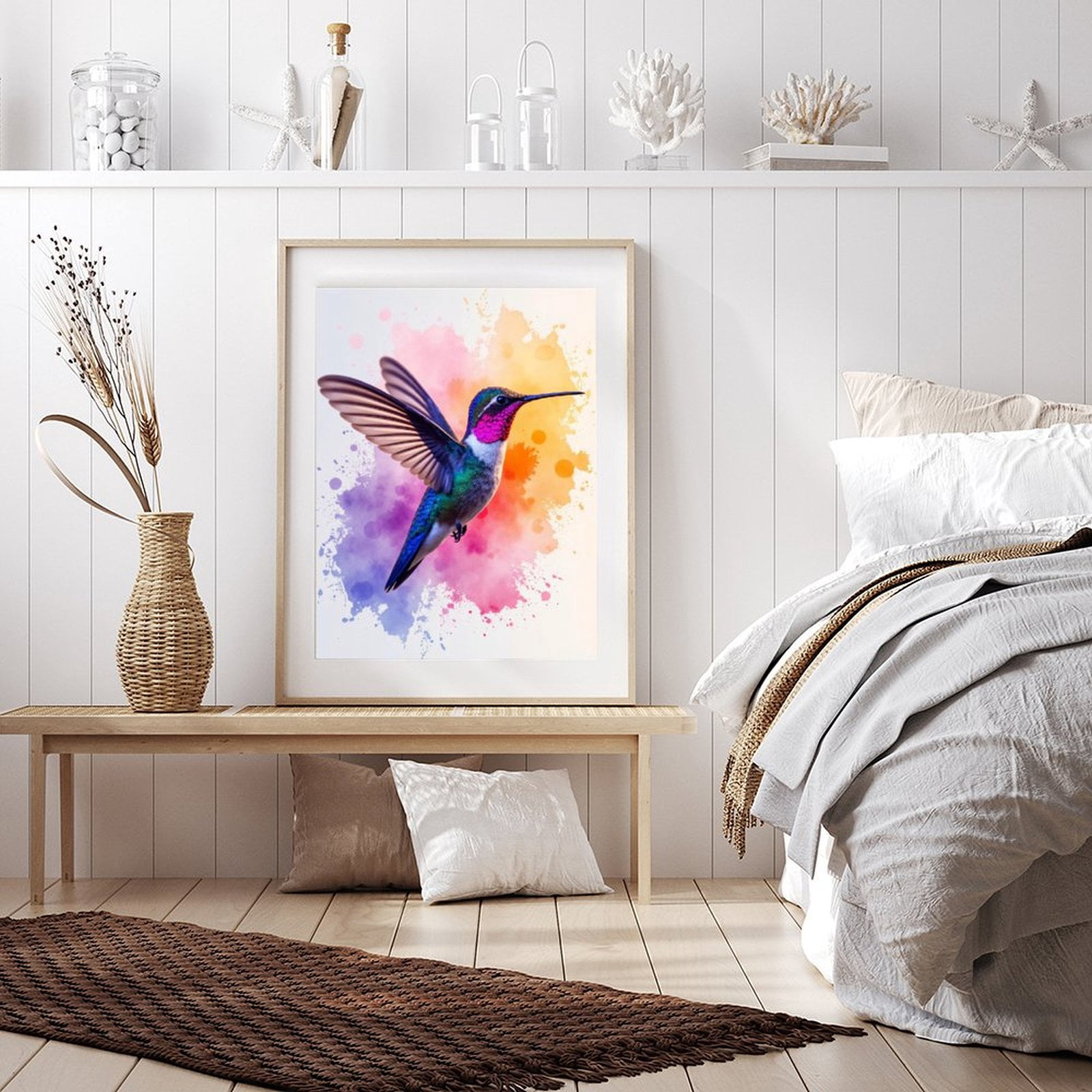 Diamond Art Kits for Adults - 5d Vibrant Hummingbird In Flight Colors Diamond Painting for Adults, Diamond Art for Adults Beginners, Diamond Painting Kits for Adults for Home Wall Decor