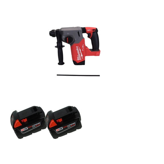 Milwaukee 2912-20 18V 1" SDS Plus Rotary Hammer with (2) 5.0Ah Batteries