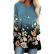 thumbnail image 1 of Camisetas de mujer Estampado floral Manga larga Otoño Loose Fit Pullover Blusa Túnica para el trabajo, 1 of 5
