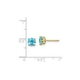 thumbnail image 2 of 1.40 Carat (Ctw) Natural Princess Cut Blue Topaz Stud Earrings in 14K Yellow Gold, 2 of 4