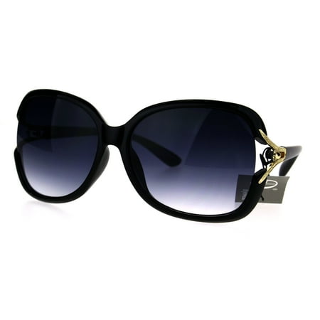 - Womens Large Plastic Diva Jewel Hinge Designer Fashion Sunglasses Black Smoke