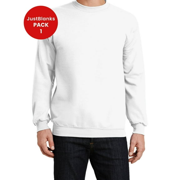 JustBlanks Core Fleece Crewneck Sweatshirt Ribbed Cuffs Waistband for a Snug Fit