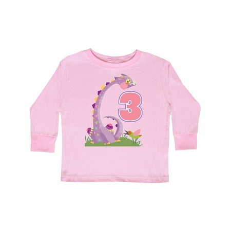 

Inktastic 3rd Birthday Dragon 3 Year Old Girl Gift Toddler Toddler Girl Long Sleeve T-Shirt