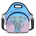 thumbnail image 2 of Violet Mist Neoprene Lunch Bags with Adjustable Shoulder Strap Large Insulated Lunch Totes Thermal Lunch Box Lunch Handbag Extra Pockets Waterproof Reusable Bento Bag Zipper for Work Picnic Travel, 2 of 4