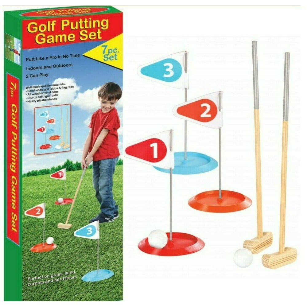 Kids Golf Toys Set, Outdoor Lawn Sport Toy, Training Golf Balls & Clubs